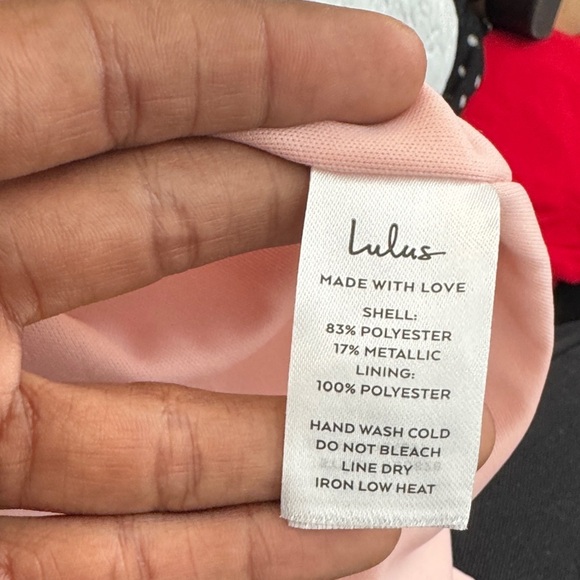 NWT LULUS So Stunning Light Pink Floral Jacquard Puff Sleeve Mini Dress Medium - Picture 10 of 10